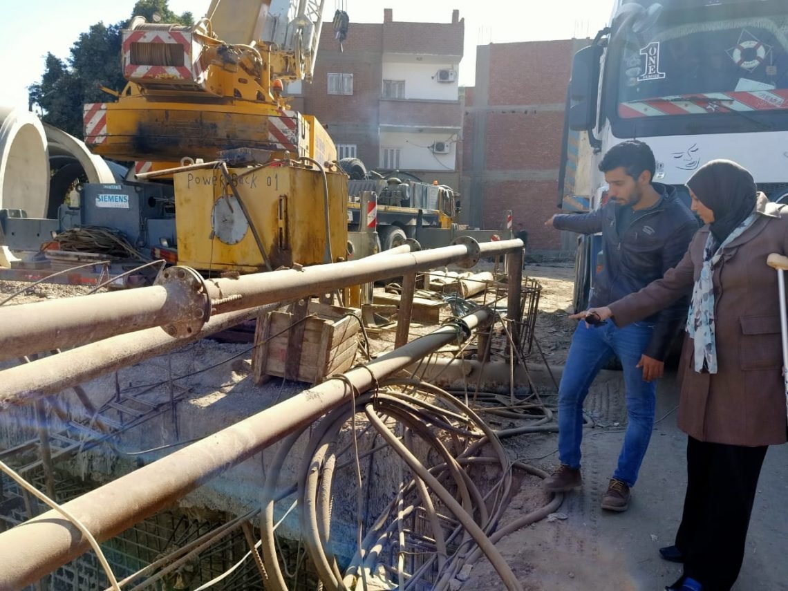 متابعه اعمال نفق مشاه أسفل السكك الحديديه بمركز ومدينة القوصيه