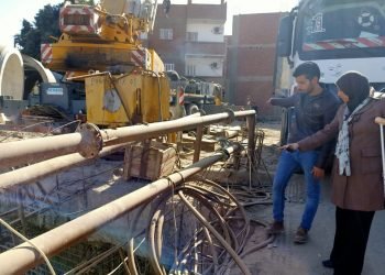 متابعه اعمال نفق مشاه أسفل السكك الحديديه بمركز ومدينة القوصيه