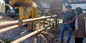 متابعه اعمال نفق مشاه أسفل السكك الحديديه بمركز ومدينة القوصيه