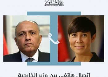 وزير الخارجية يتلقى اتصالًا هاتفيًا من وزيرة خارجية النرويج