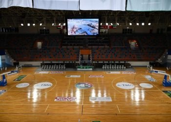 وزير الرياضة يطمئن علي استعدادات الصالة المغطاة ببرج العرب المستضيفة للبطولة العربية للسلة