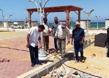 رئيس غارب يتفقد أعمال تطوير ورفع كفاءة المصيف العام واستكمال أعمال التطوير بكورنيش المدينة