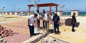 رئيس غارب يتفقد أعمال تطوير ورفع كفاءة المصيف العام واستكمال أعمال التطوير بكورنيش المدينة