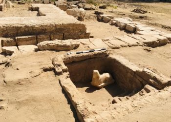 اكتشاف تمثال لأبو الهول وبقايا مقصورة كلاوديوس بجوار معبد دندرة بمحافظة قنا