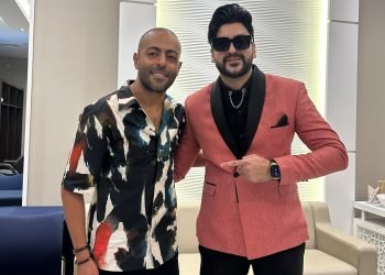 الفنان تامر عاشور والإعلامى كريم أسامة