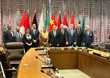 شكري وأعضاء اللجنة الوزارية العربية الإسلامية يلتقون وزير خارجية الصين الرئيس الحالي لمجلس الأمن بنيويورك.