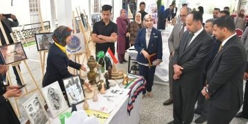 جامعة الفرات الأًوسط التقنية تنظم المعرض الفني الأول لتوثيق الحضارة والآثار العراقية