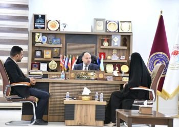 رئيس جامعة الفرات الأوسط التقنية يستقبل رئيس لجنة التربية والتعليم في مجلس محافظة النجف