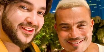 النجم المصري عمرو دياب و الإعلامي المصرى كريم أسامة